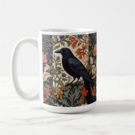 Taza De Café Elegante Raven Negro William Morris Inspirado Flor