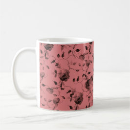 Taza De Café Elegante regalo de cerámica floral
