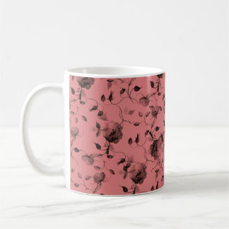 Taza De Café Elegante regalo de cerámica floral