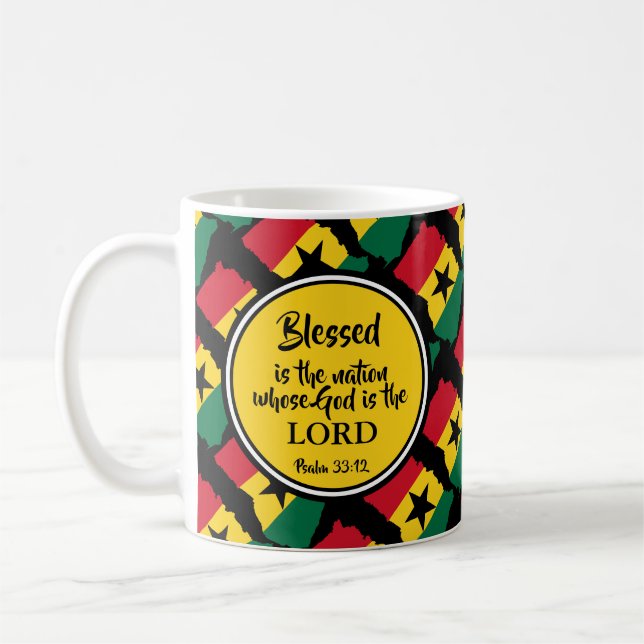 Taza De Café Elegante regalo de monograma de la nación bendecid (Izquierda)