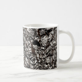 Taza De Café Elegante Relieve metalizado metálico negro platead