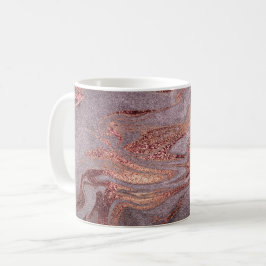 Taza De Café Elegante rosa de cobre moderno oro y mármol violet