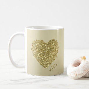 Taza De Café Elegante Rosa De Oro De Mi Corazón
