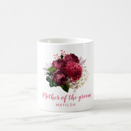 Taza De Café Elegante rosa dorado floral madre del novio