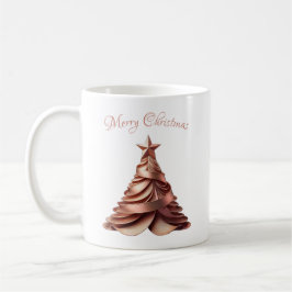 Taza De Café Elegante Rosa moderno árbol de Navidad dorado