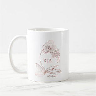Taza De Café Elegante Rosa polvoriento Orquídea Boda Mug