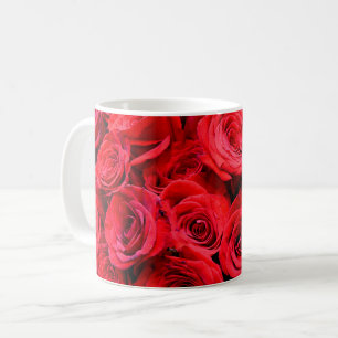 Taza De Café Elegante Roses Roses rojo floral