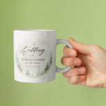 Taza De Café Elegante Rústico Pino Árboles Fotos Favor De Boda<br><div class="desc">Nuestra colección "Rústica Montaña" presenta paisajes acuáticos emparejados con elementos decorativos de trozos de madera que crean un sofisticado ambiente inspirado en la naturaleza. El esquema de color consiste en tonos oscuros y azules con un toque de verde. Toda la información está en una combinación de un guión y una...</div>