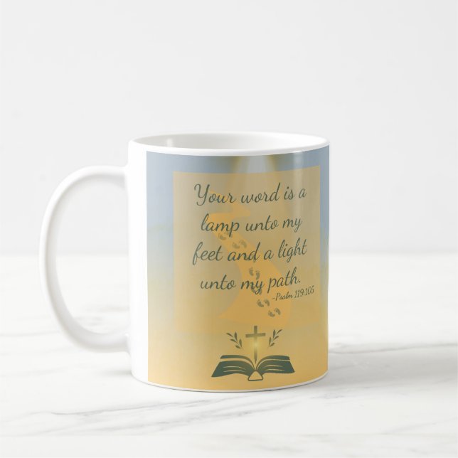 Taza De Café Elegante salmo acuático 119:105 (Izquierda)