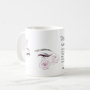 Taza De Café Elegante Salón De Belleza De Color De Agua Floral 