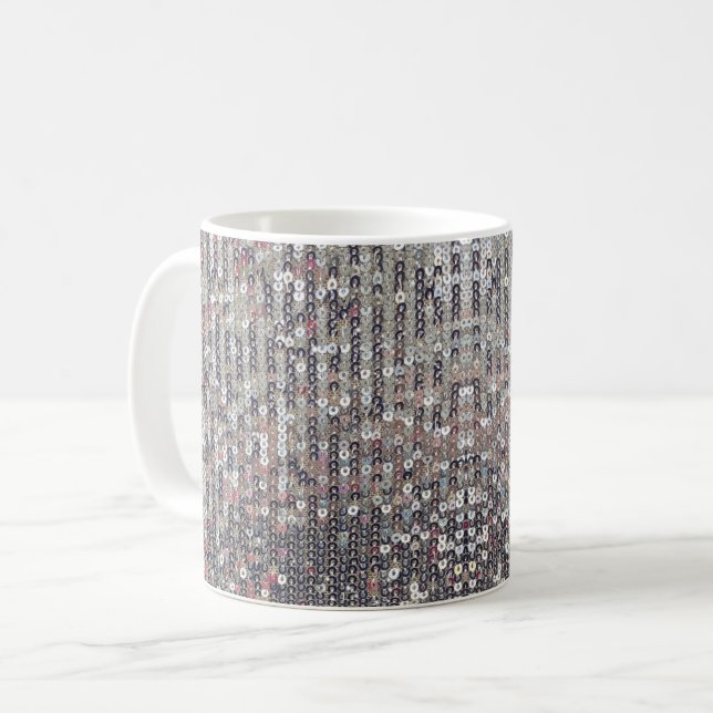 Taza De Café Elegante secuencia de cristal blanco rosado platea (Anverso izquierdo)