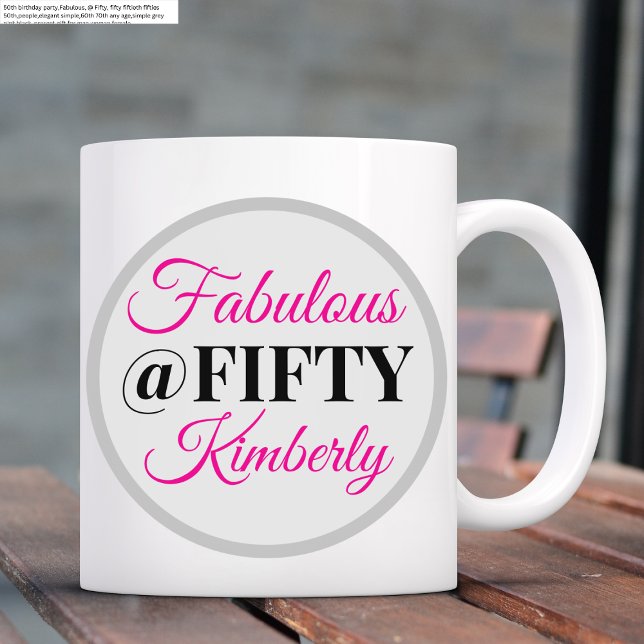 Taza De Café Elegante simple fabuloso Cincuenta mujeres 50 cump (Subido por el creador)