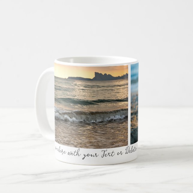 Taza De Café Elegante Simple Guión Mínimo Foto Personalizada (Anverso izquierdo)