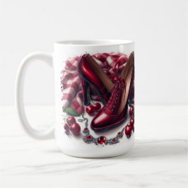 Taza De Café Elegante tacones rojos altos con cereza