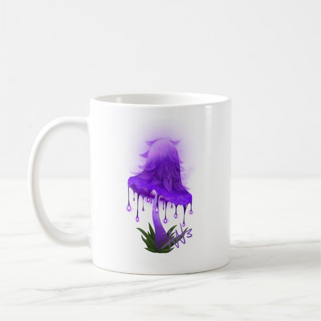 Taza De Café Elegante Tapa Inky GW Purple Mushroom Mug (Izquierda)