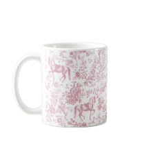 Elegante tela floral ecuestre rosada