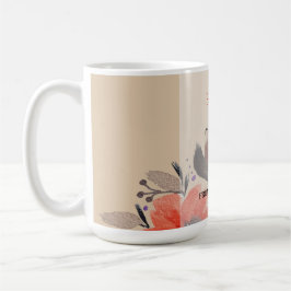 Taza De Café Elegante Terracota Pastel Watercolor Floral