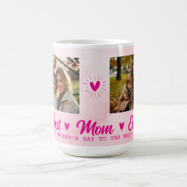 Taza De Café Elegante texto foto Día de la Madre acuarela rosa