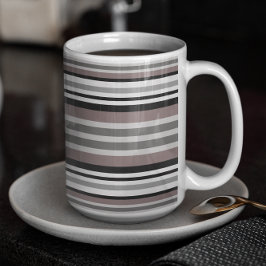Taza De Café Elegante Tierra Tones Brown Savannah Stripes Patró