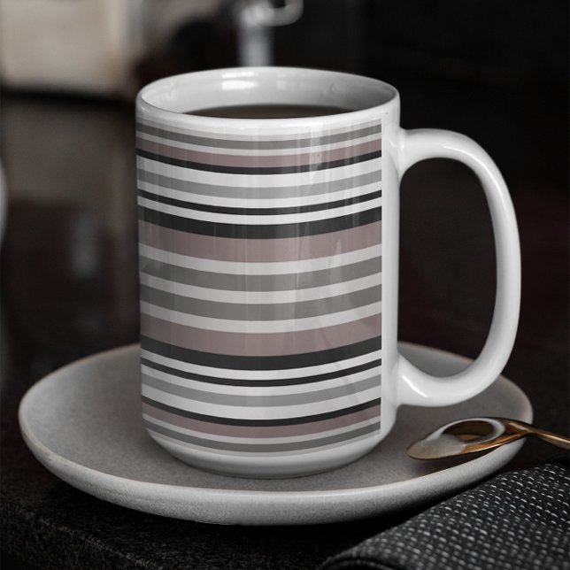 Taza De Café Elegante Tierra Tones Brown Savannah Stripes Patró (Subido por el creador)
