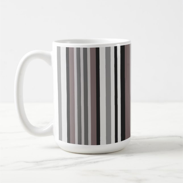 Taza De Café Elegante Tierra Tones Brown Savannah Stripes Patró (Izquierda)