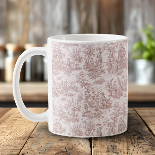 Taza De Café Elegante toile marrón claro de jouy