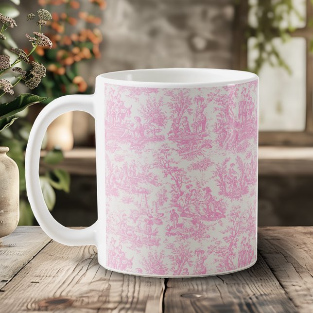 Taza De Café Elegante toile rosa de jouy (Subido por el creador)