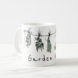 Taza De Café Elegante trazado de jardín de hierbas