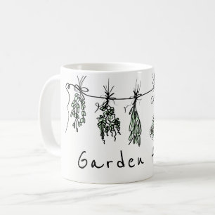 Taza De Café Elegante trazado de jardín de hierbas
