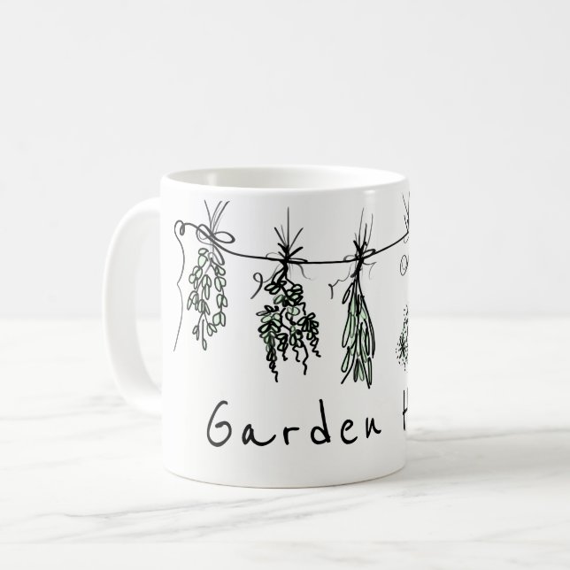 Taza De Café Elegante trazado de jardín de hierbas (Anverso izquierdo)