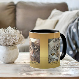 Taza De Café Elegante tu gato lindo fotos de oro