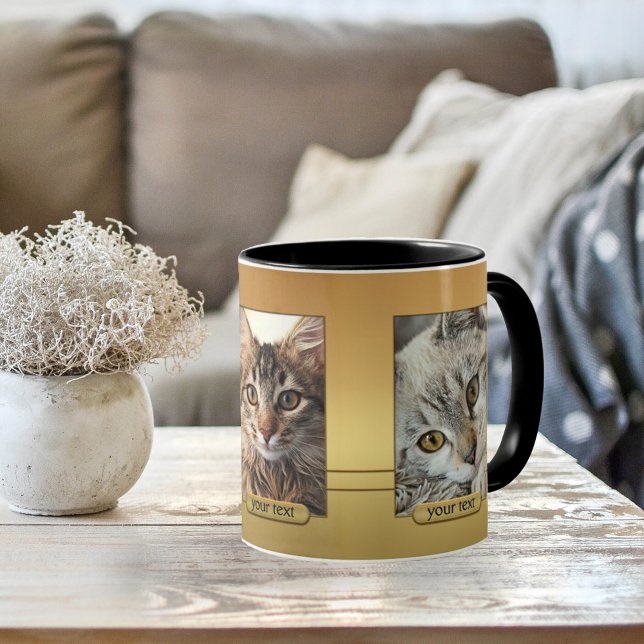 Taza De Café Elegante tu gato lindo fotos de oro (Subido por el creador)