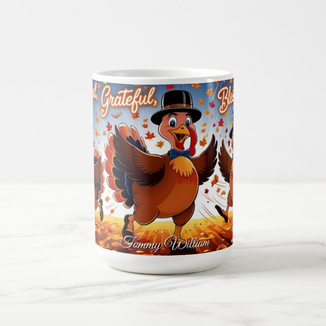 Taza De Café Elegante Turquía feliz día de gracias (Centro)