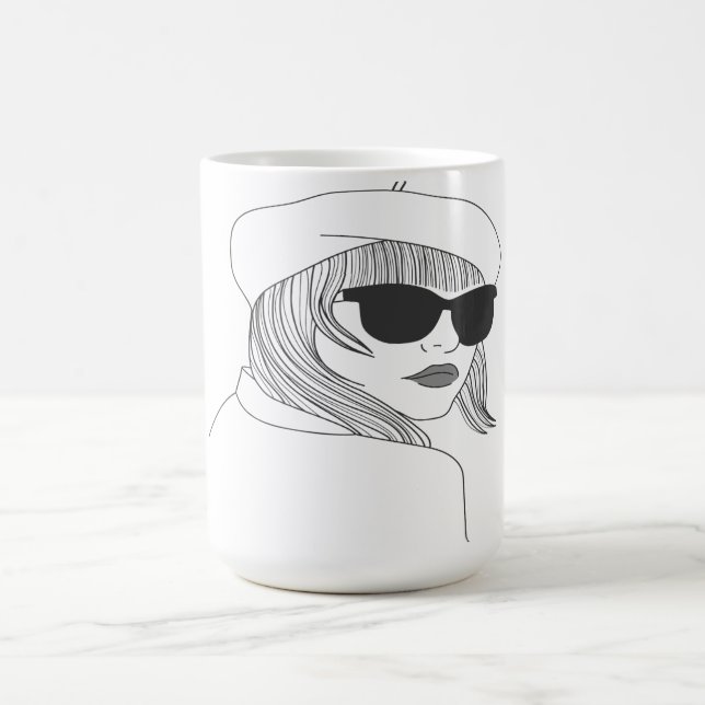 Taza De Café Elegante Vector Mug (Centro)