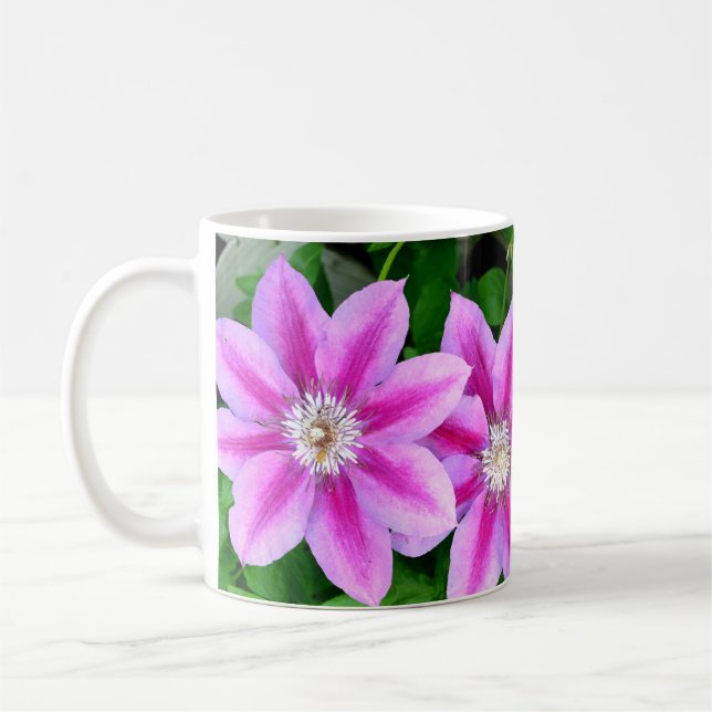 Taza De Café Elegante vegetación de boho floral rosa (Izquierda)