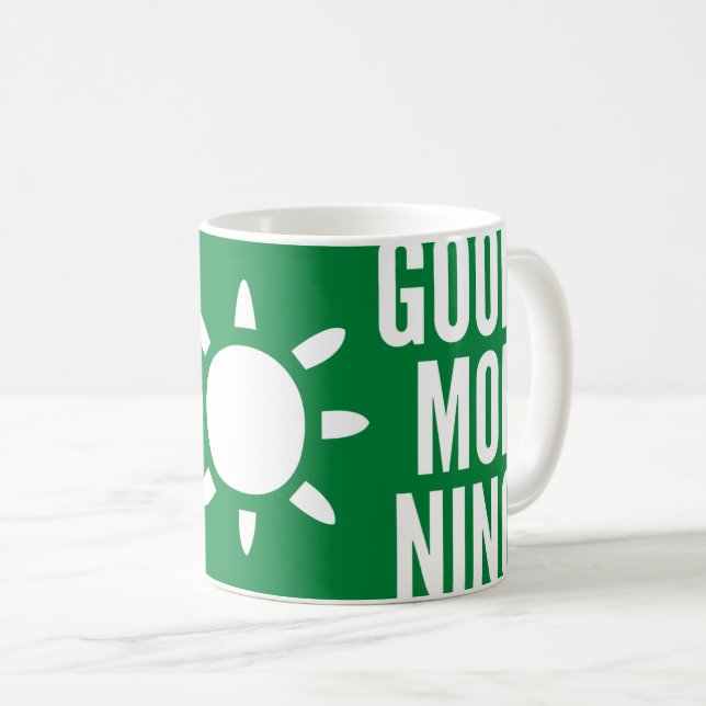 Taza De Café Elegante Verde Buenos días Té Tea Coffee Mug (Anverso derecho)