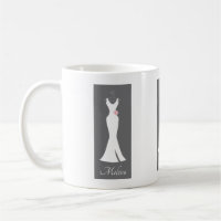 Elegante vestido blanco sobre gris - Diseño sencil