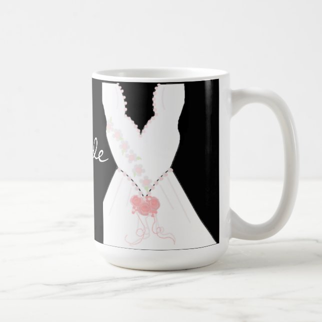 Taza De Café Elegante vestido de novia en blanco y negro (Derecha)