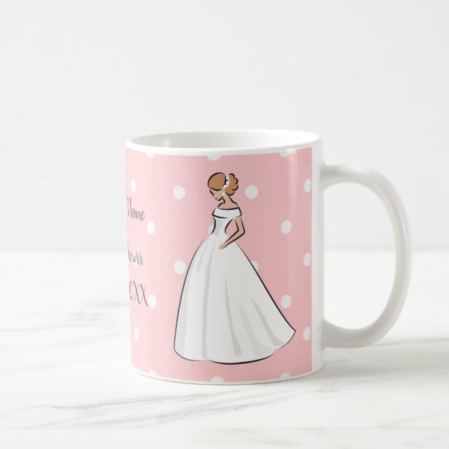 Taza De Café Elegante vestido de novia feliz ducha de novia (Derecha)