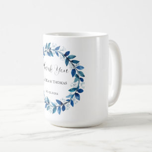 Taza De Café Elegante victoriano azul marino lirio floral botán