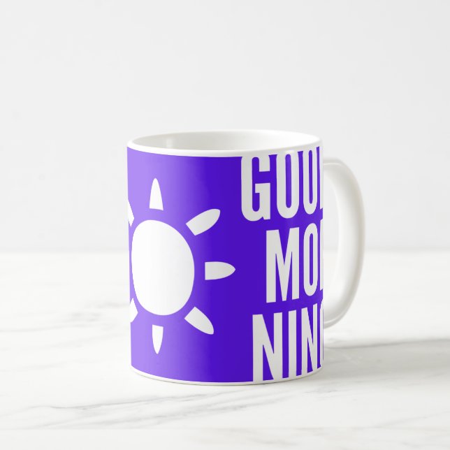Taza De Café Elegante Violeta Buenos Días Té Café Mug (Anverso derecho)
