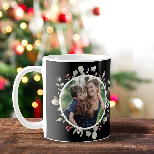 Taza De Café Elegante Wreath Winter Greenery Wreath 2 Photo Hol (Subido por el creador)