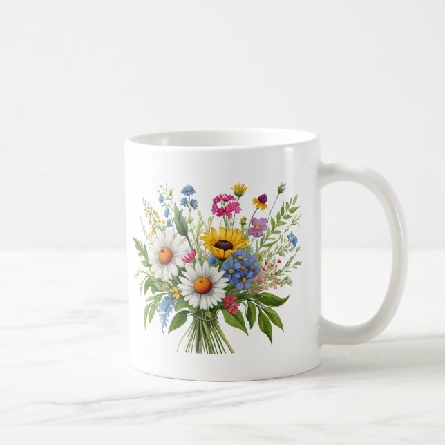 Taza De Café Elegante y colorido Bouquet (Derecha)