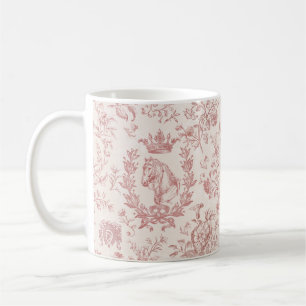 Taza De Café Elegante y elegante Rosa de Moda  de tela ecuestre