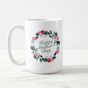 Taza De Café Elegante y feliz floral del día de la madre Tram