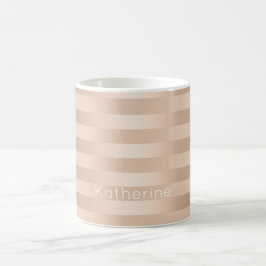 Taza De Café Elegante y moderno rosa de cobre con rayas doradas