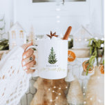Taza De Café Elegante y personalizado árbol de Navidad Hot Coco<br><div class="desc">Esta es una moderna plantilla minimalista de tazas vacacionales con un hermoso árbol de acuarela de color verde y un elegante tipo de letra caligráfica. El color del árbol de Navidad no es editable, y la redacción en el tipo de letra de caligrafía dorada no es editable (¡pero el color...</div>