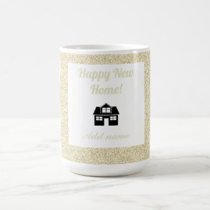 Taza De Café Elegante y personalizado nuevo y feliz tazón para