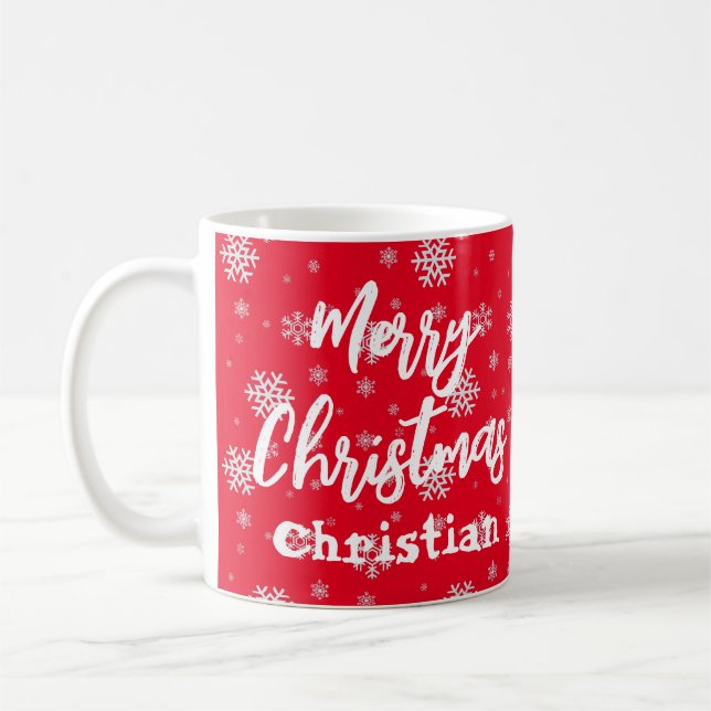 Taza De Café Elegante y sencilla Navidad con el copo de nieve b (Izquierda)