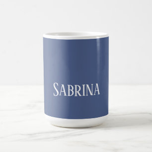 Taza De Café Elegante y único blanco simple azul